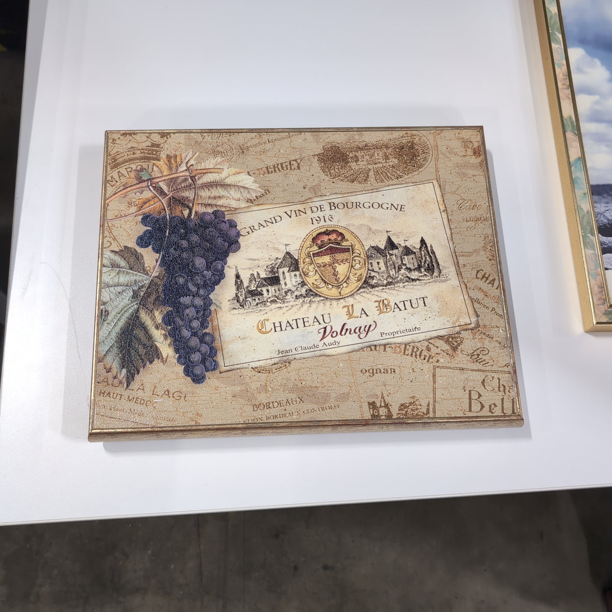 Vintage French Wine Label Themed Wall Art Plaque
