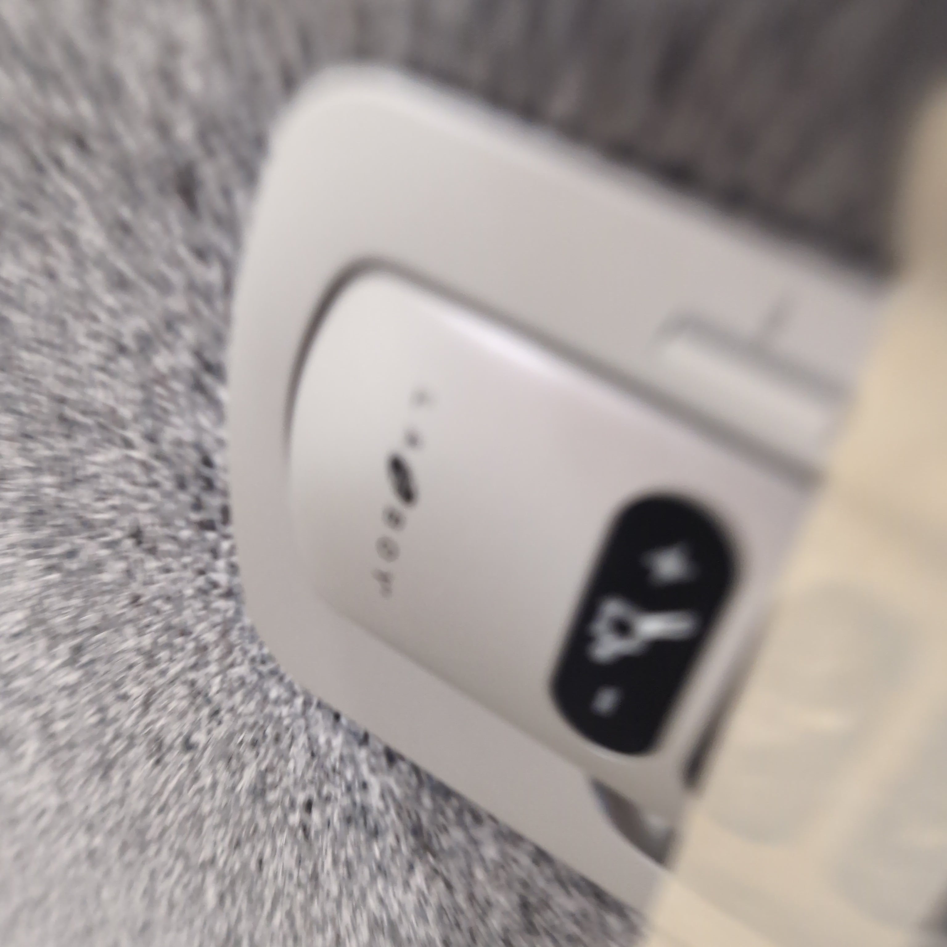 Textured Grey Fabric Recliner with Padded Arms