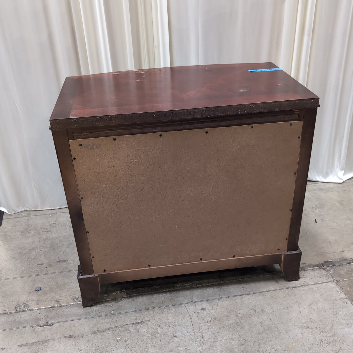 Dark Cherry Wood Two-Drawer Nightstand