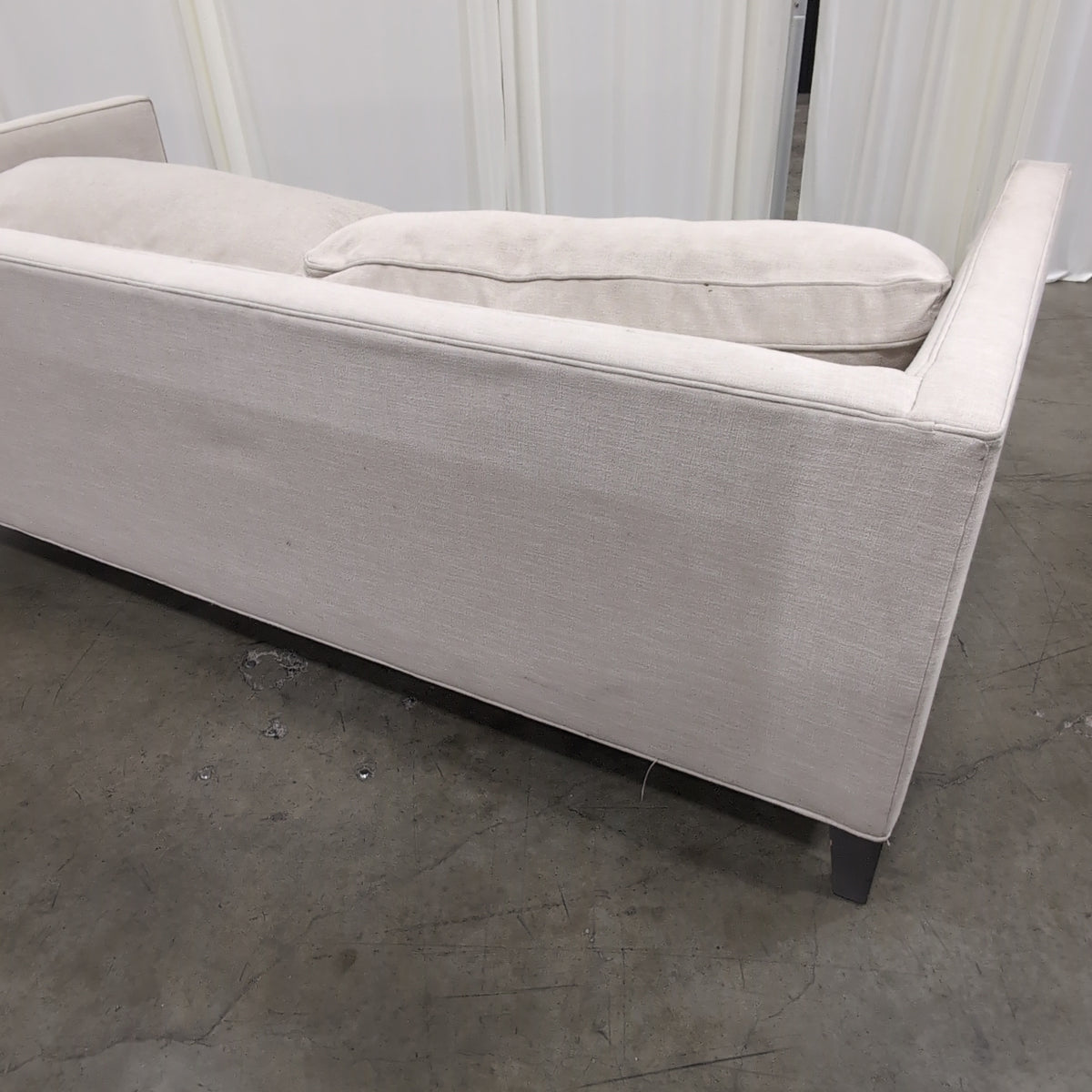 Light Grey Contemporary Couch with Box Arms