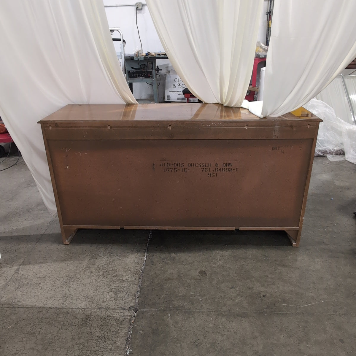 French Provincial Style Wood Dresser with Brass Pulls