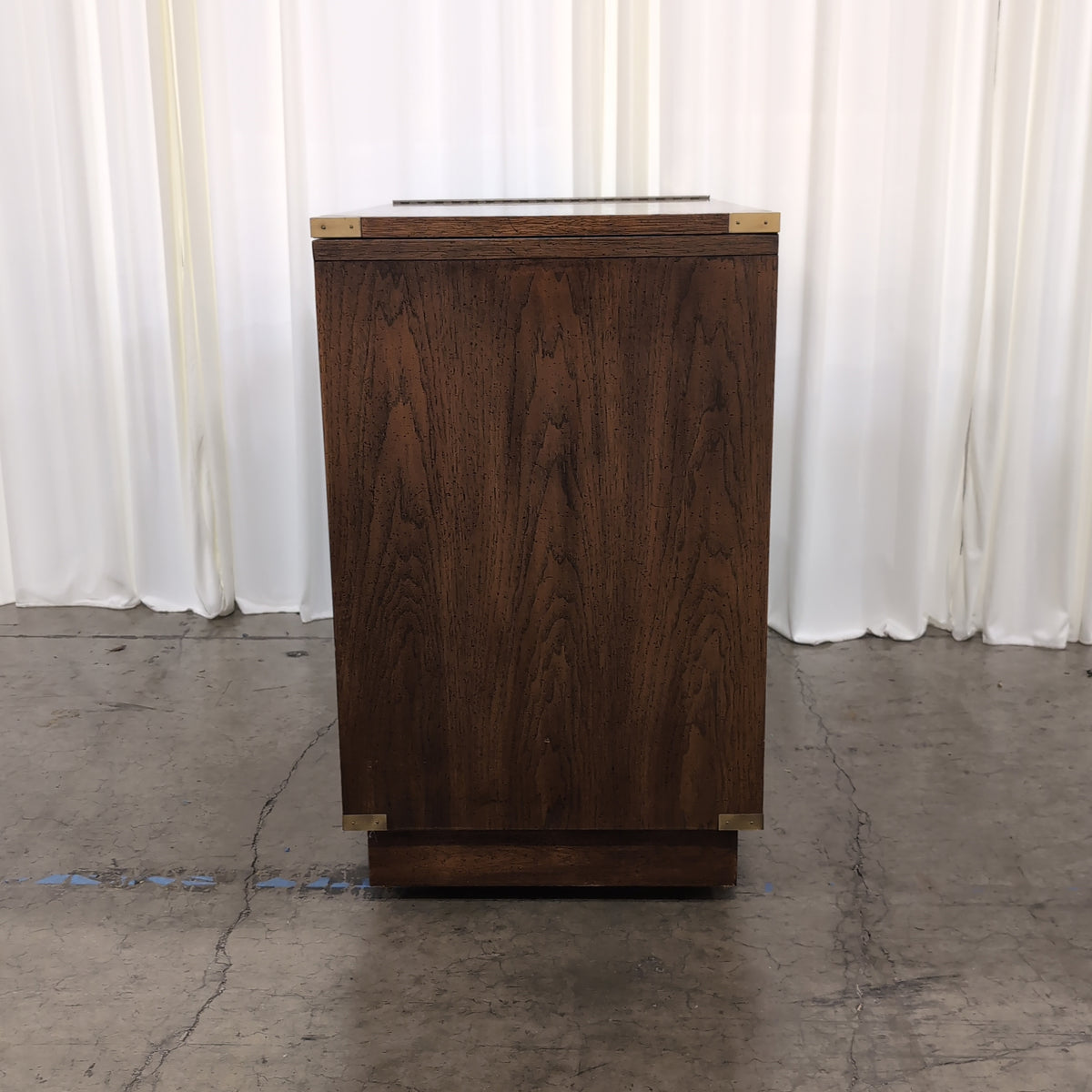 Traditional Dark Wood Storage Chest with Brass Accents