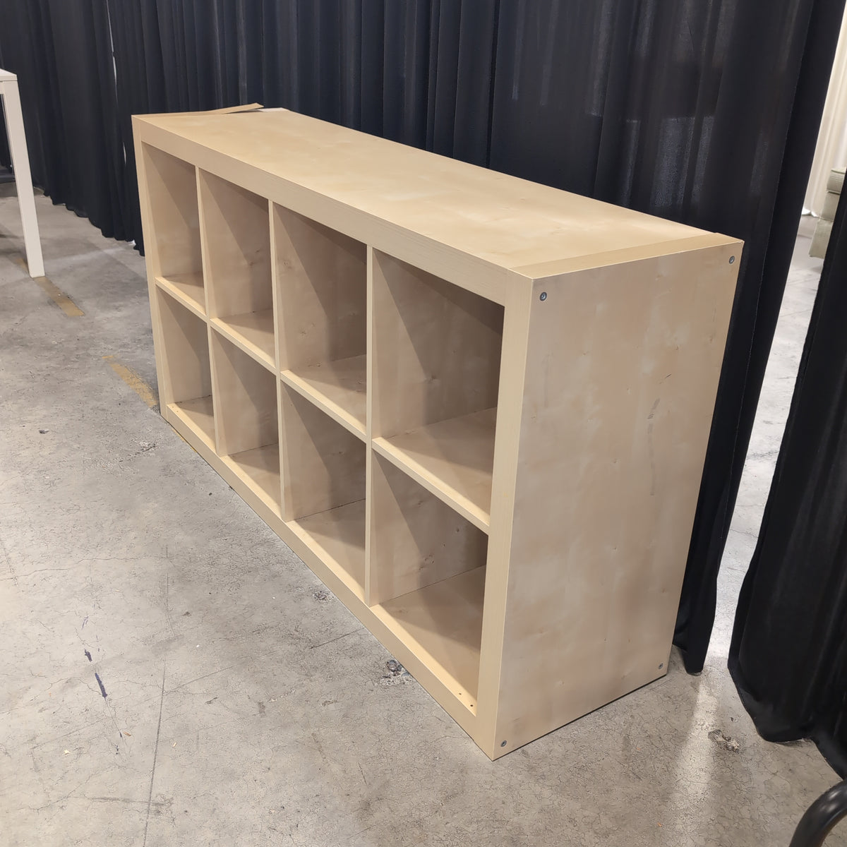 Blonde Wood Cube Bookcase with Nine Compartments