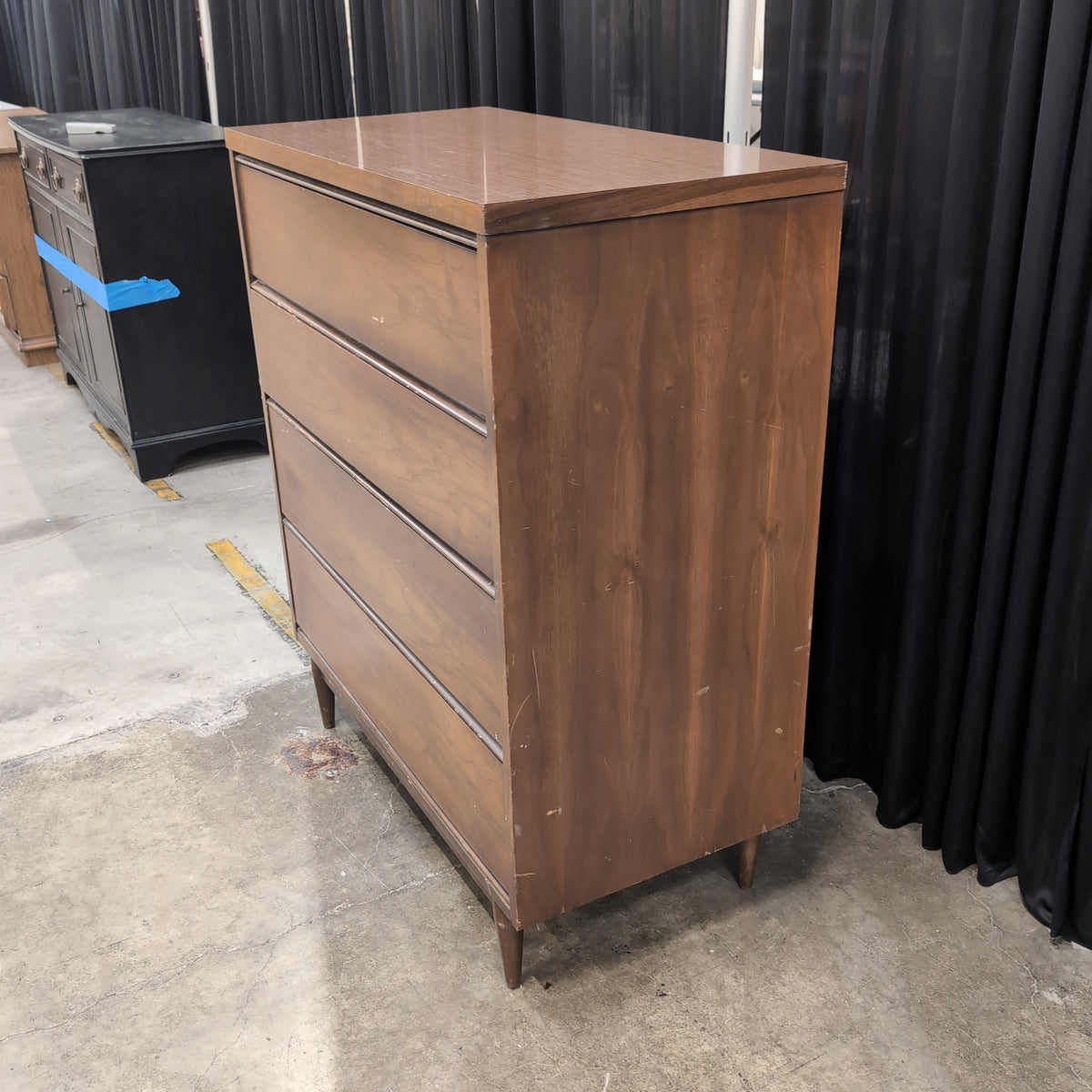 Brown Mid-Century Style Four-Drawer Dresser in Wood