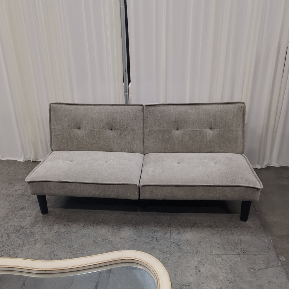 Light Beige Fabric Convertible Couch