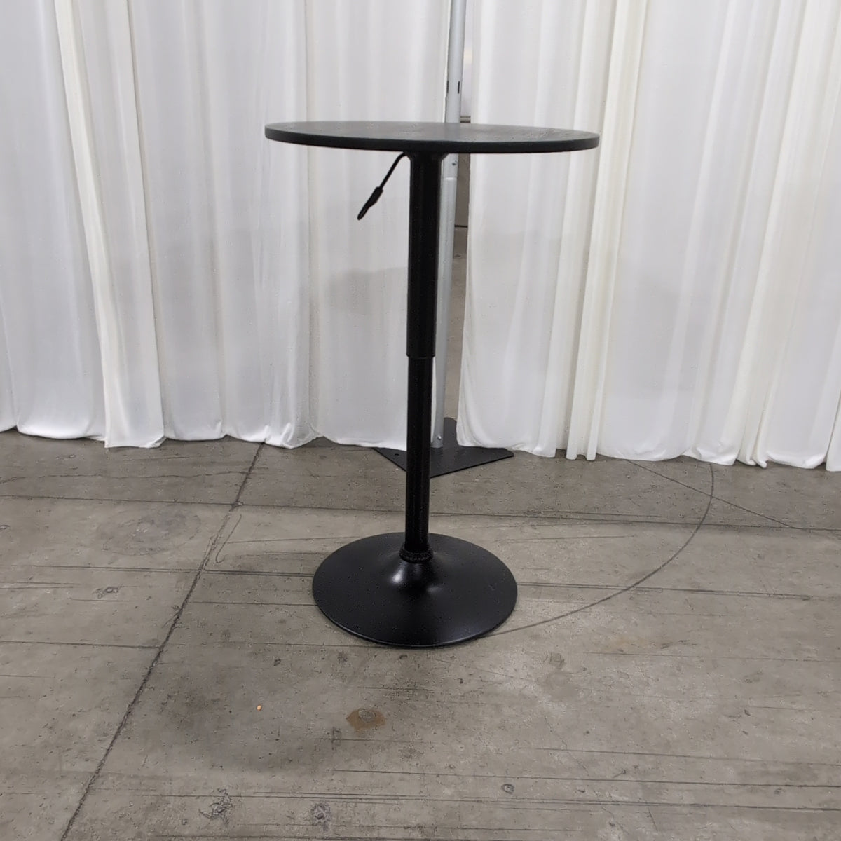 Black Round Adjustable Height Bar Table