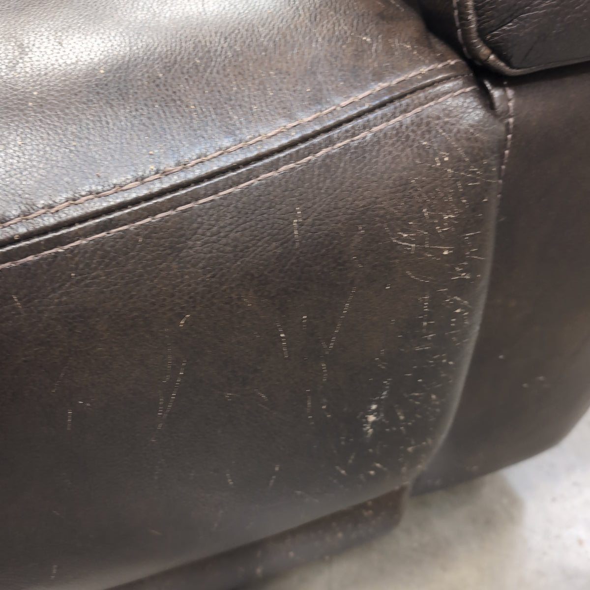 Brown Faux Leather Recliner Chair with Side Lever