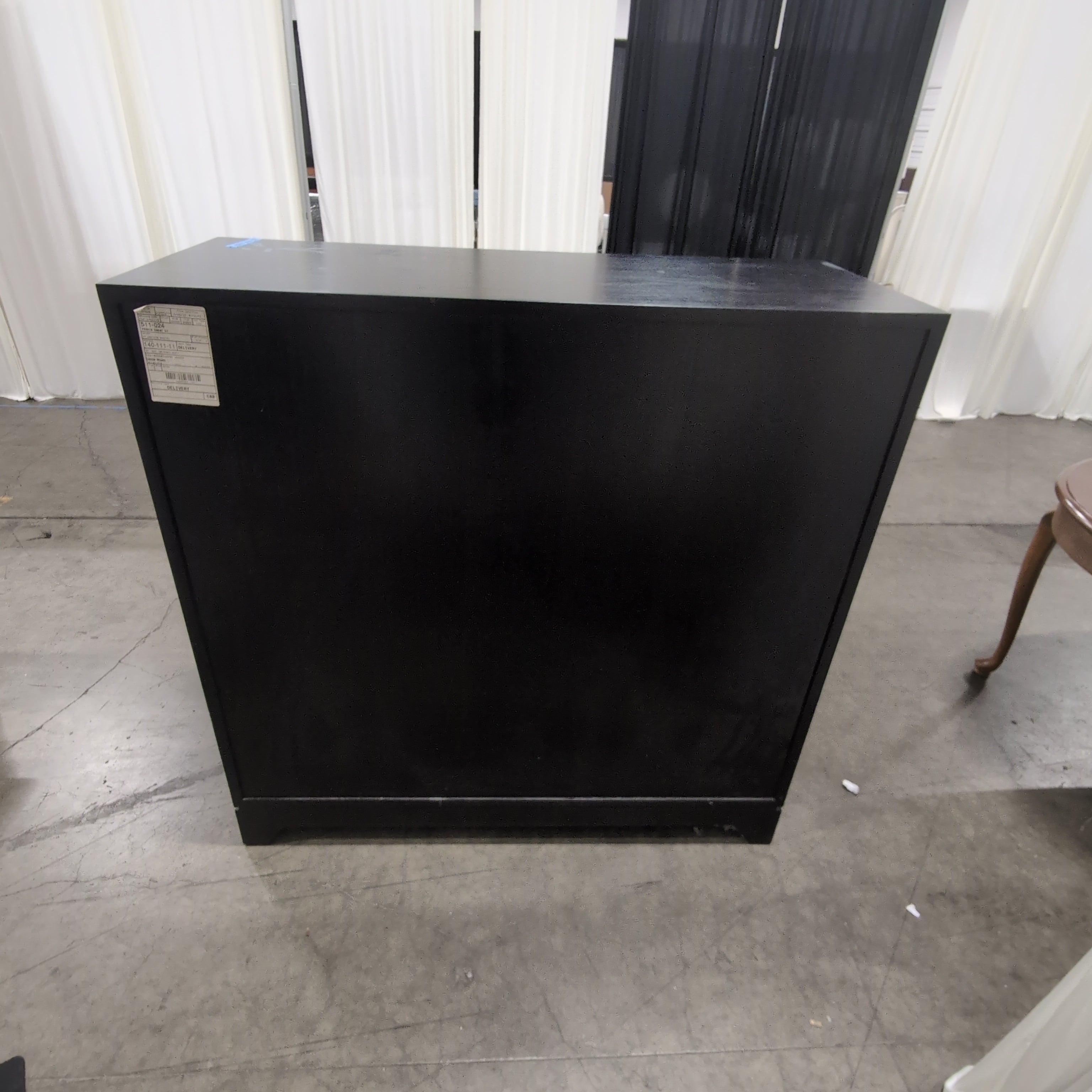 Dark Wood TV Stand with Cabinet Storage