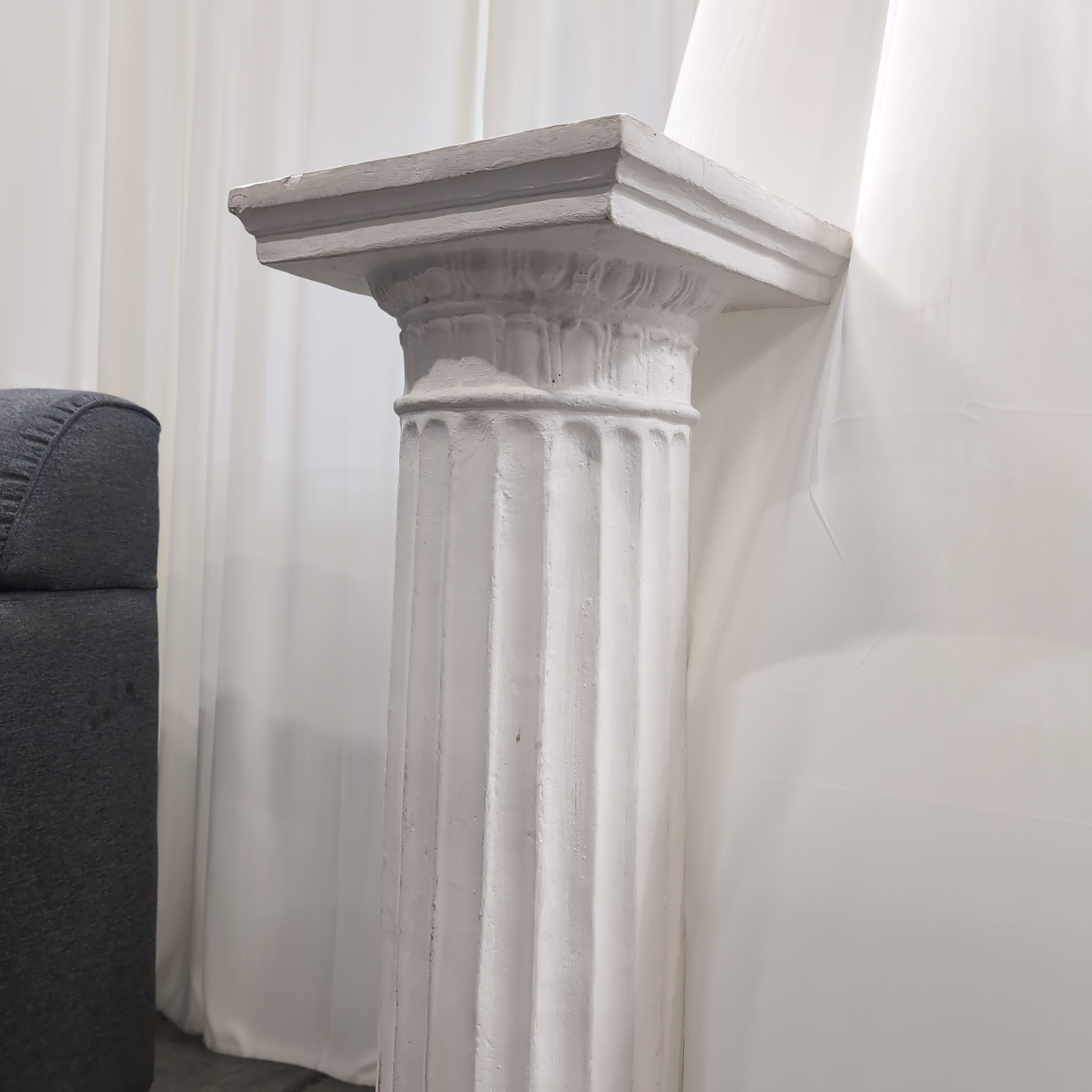 Classical Ionic White Plaster Pedestal