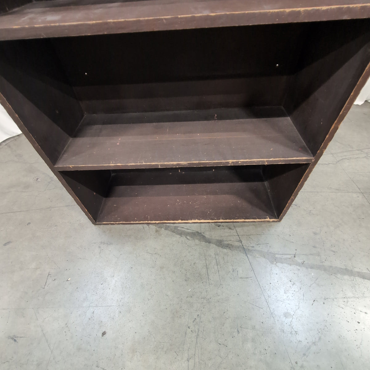 Dark Brown Three-Shelf Bookcase in Wood Tone