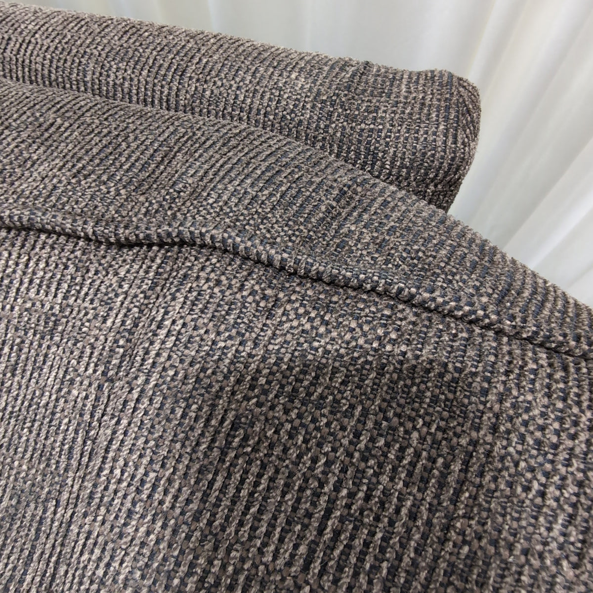 Dark Gray Fabric Loveseat with Rolled Arms