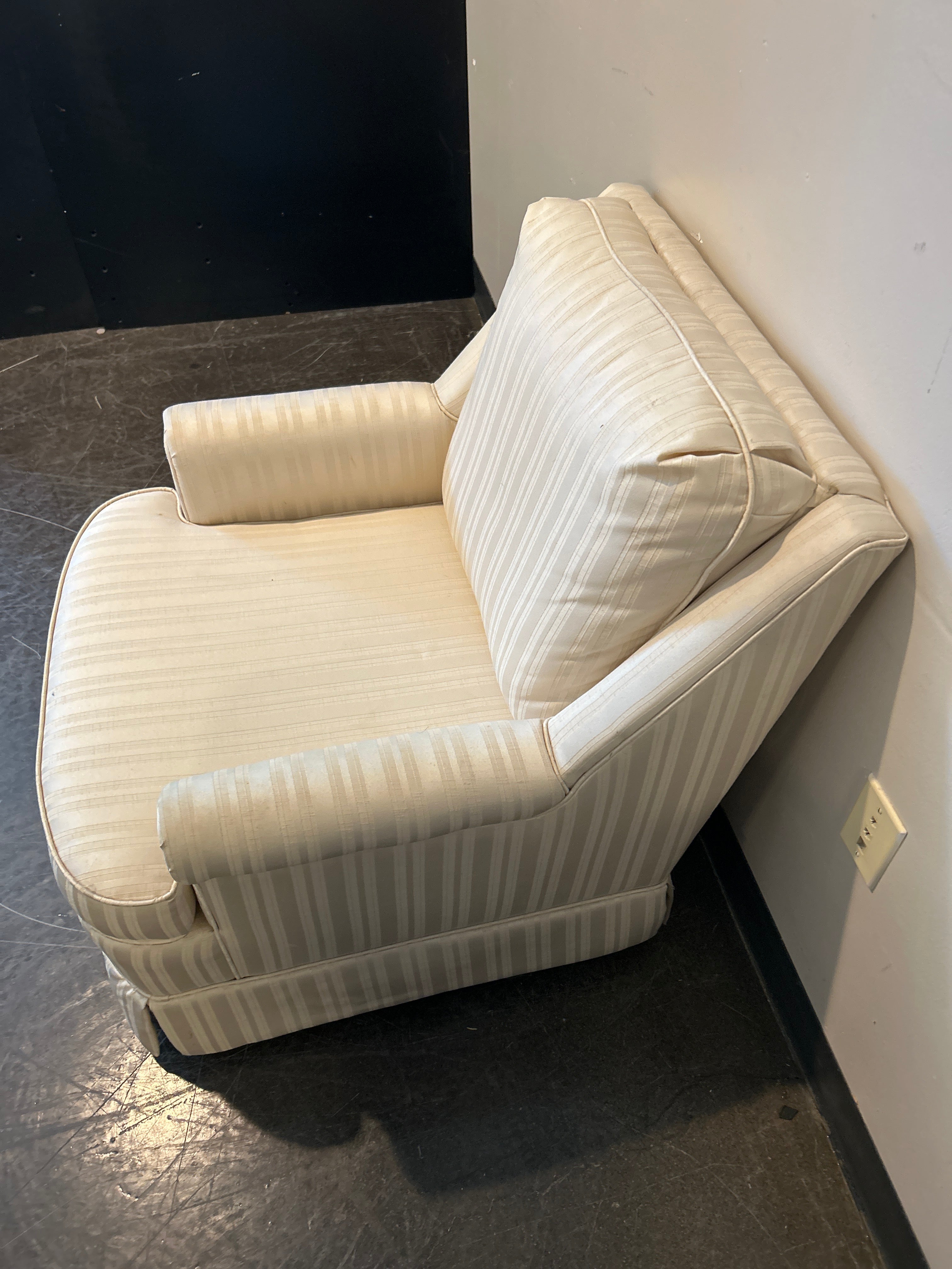 Striped Upholstered Club Chair Roto Rocker by Slyter Magnuson