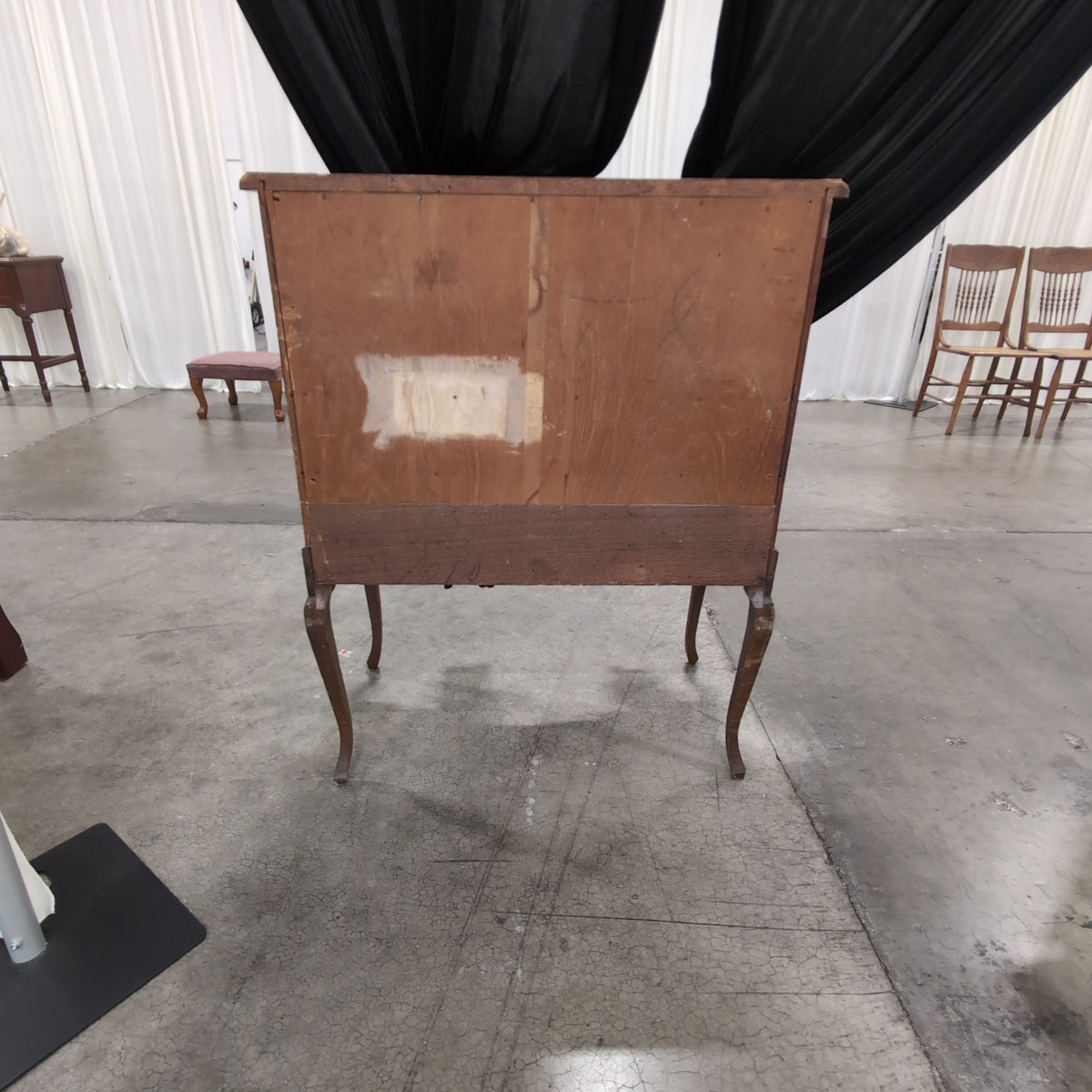 Antique Dark Wood Secretary Desk with Drop Front