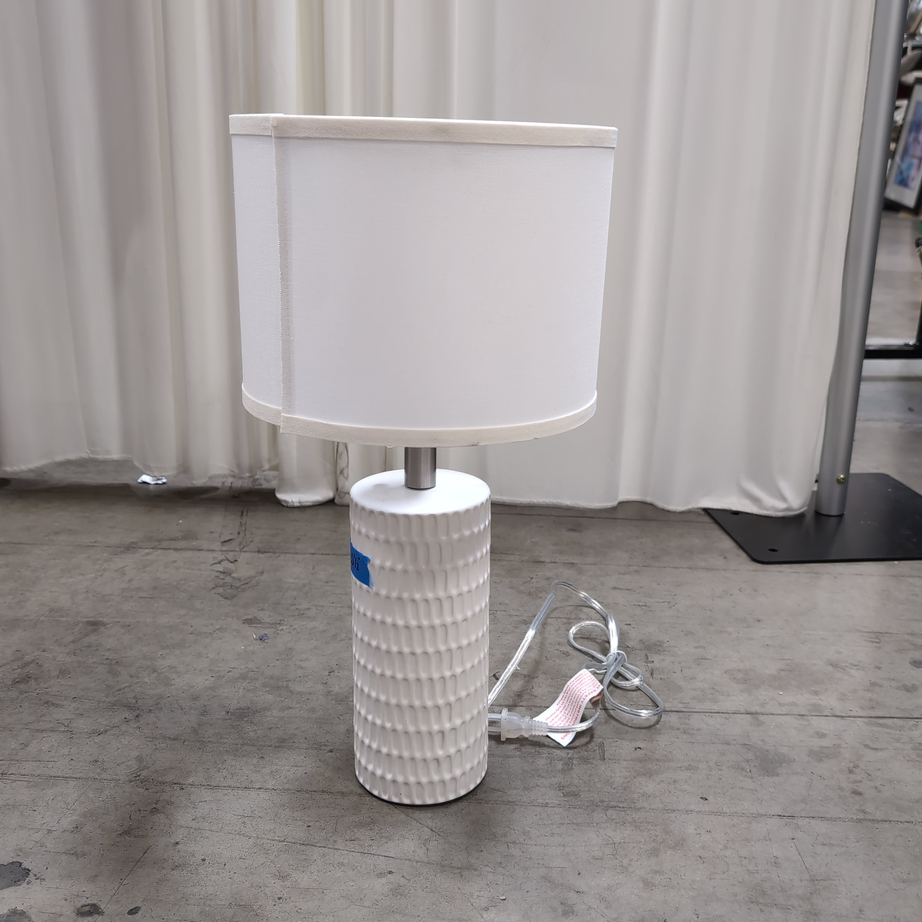 Textured Ceramic Table Lamp in White
