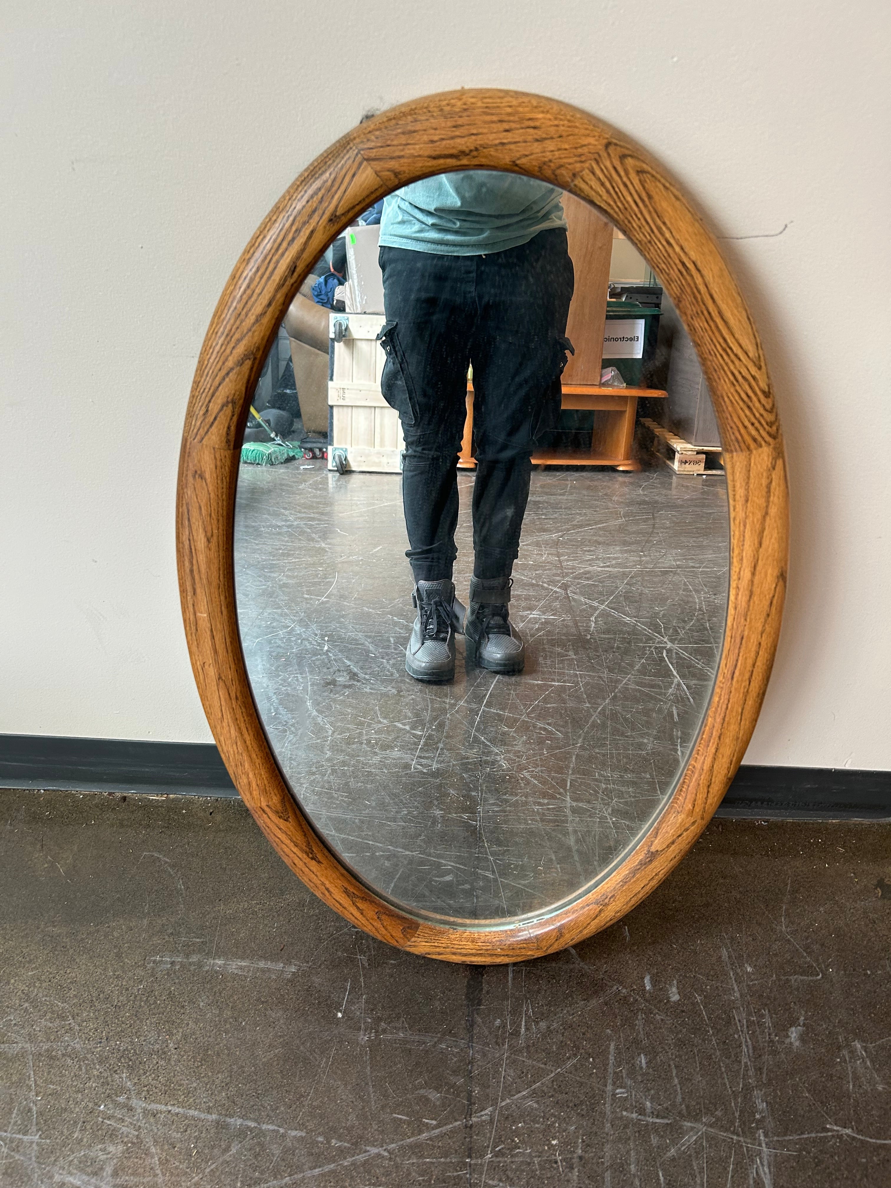 Large Oval Wood Mirror, by Michael Furniture Co.