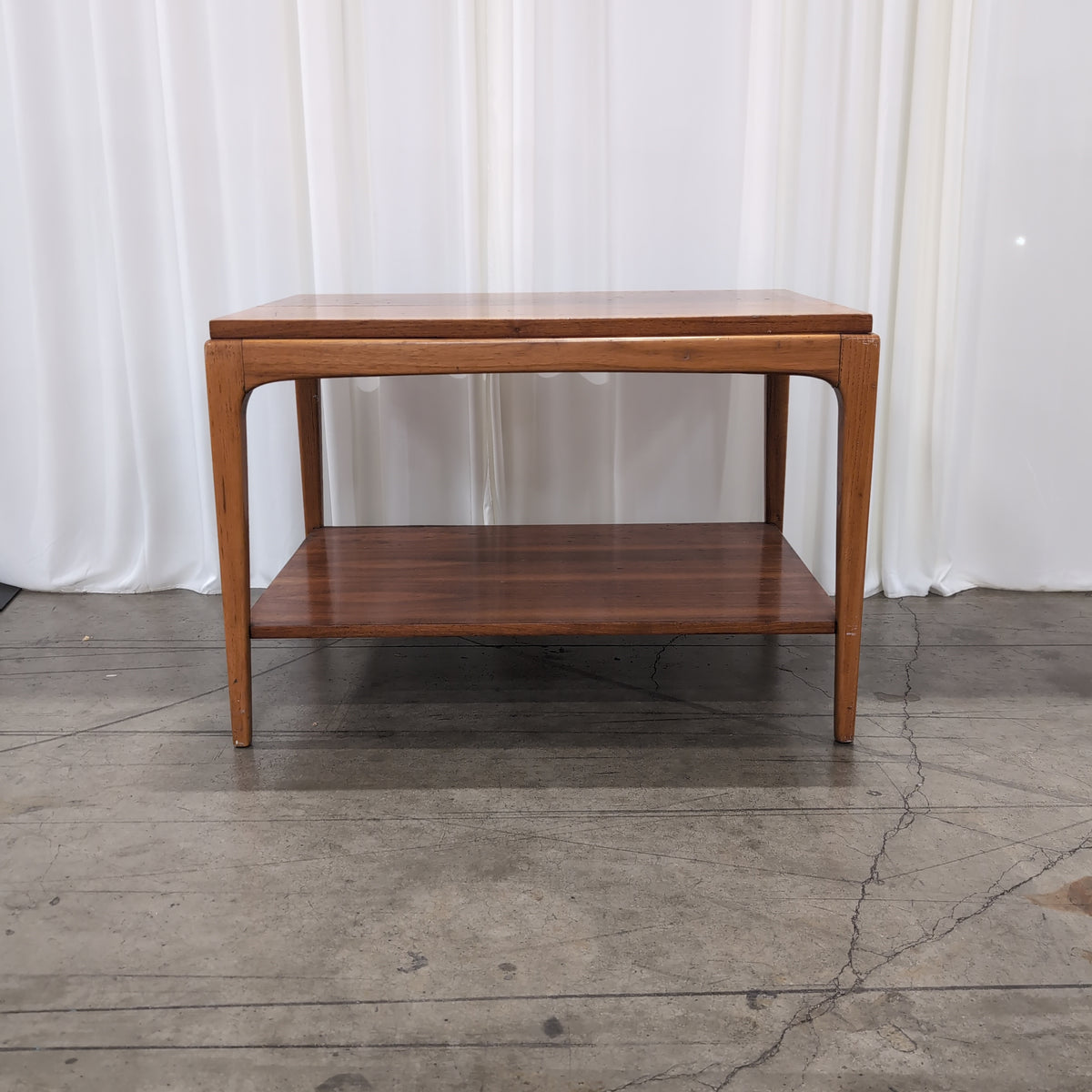 Brown Wood Two-Tier End Table