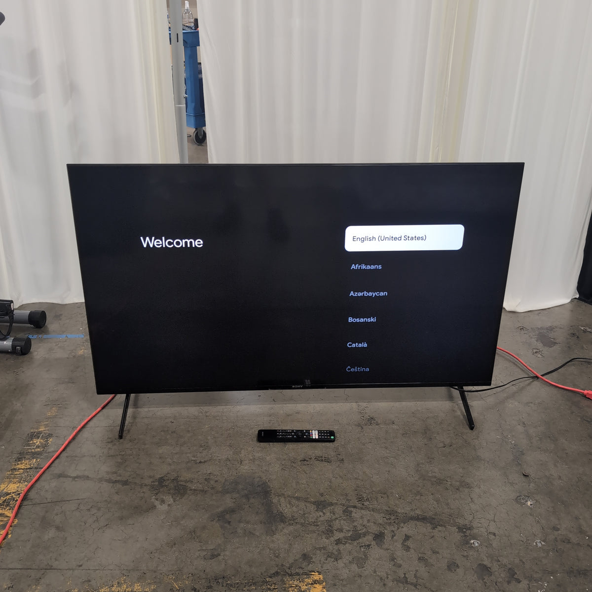 Modern Black Sony TV with Remote