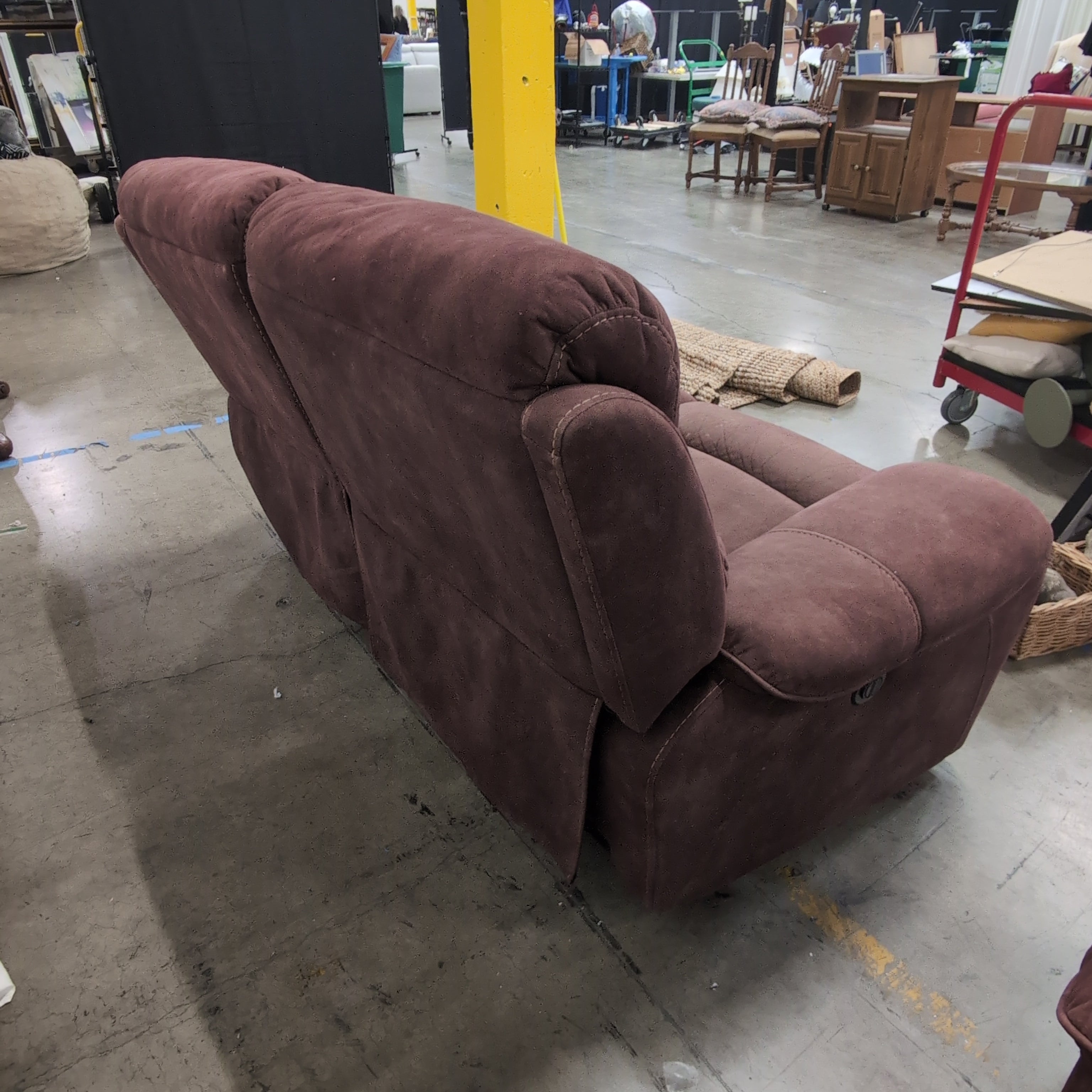 Burgundy Microfiber Reclining Loveseat