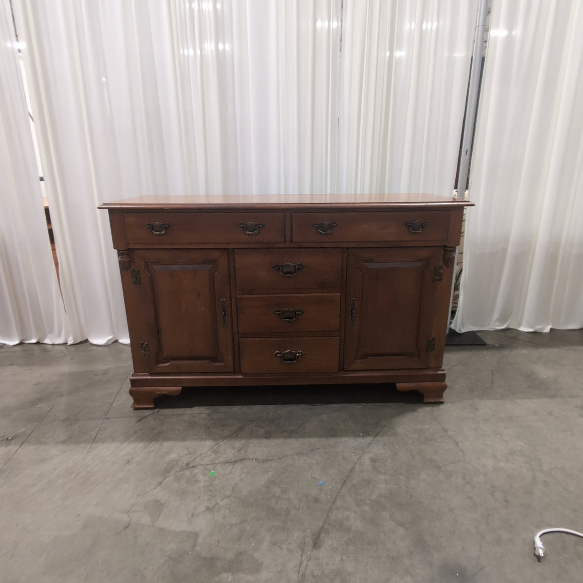 Young Republic Traditional Medium Brown Wood Buffet with Ornate Hardware