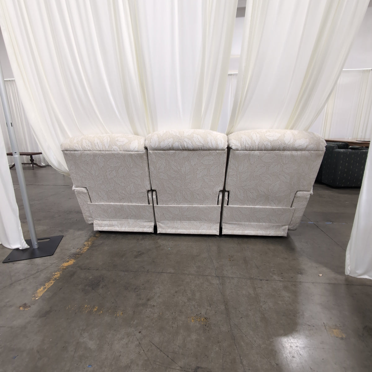 Beige Floral Pattern Reclining Couch