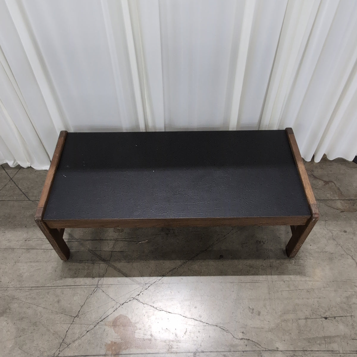 Brown Wood Console Table with Black Side Panel