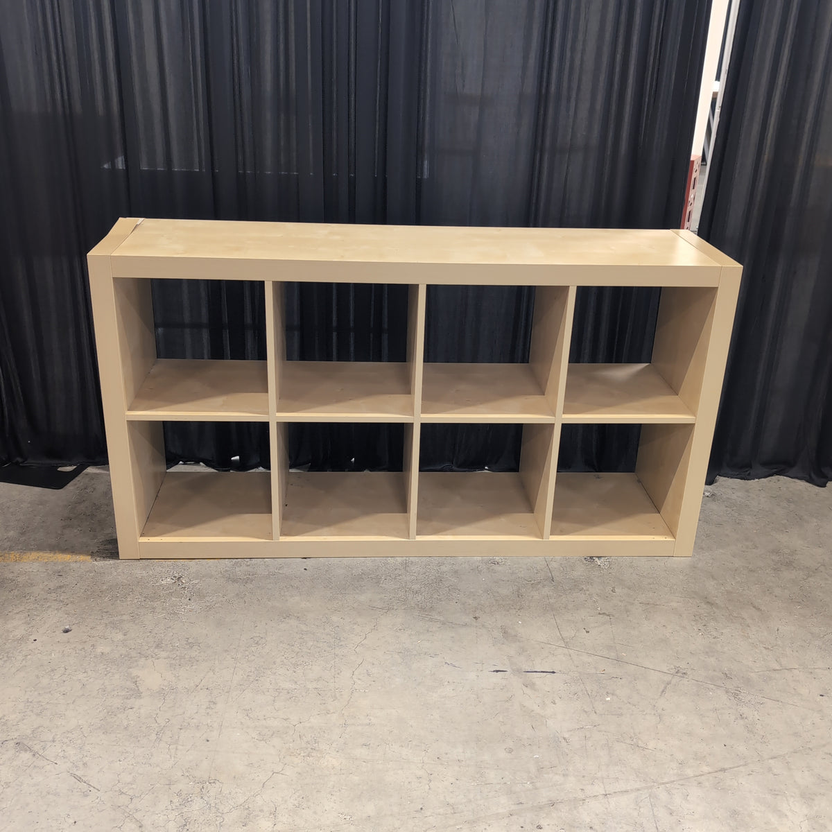 Blonde Wood Cube Bookcase with Nine Compartments