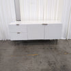 Modern White Textured Buffet with Metal Legs
