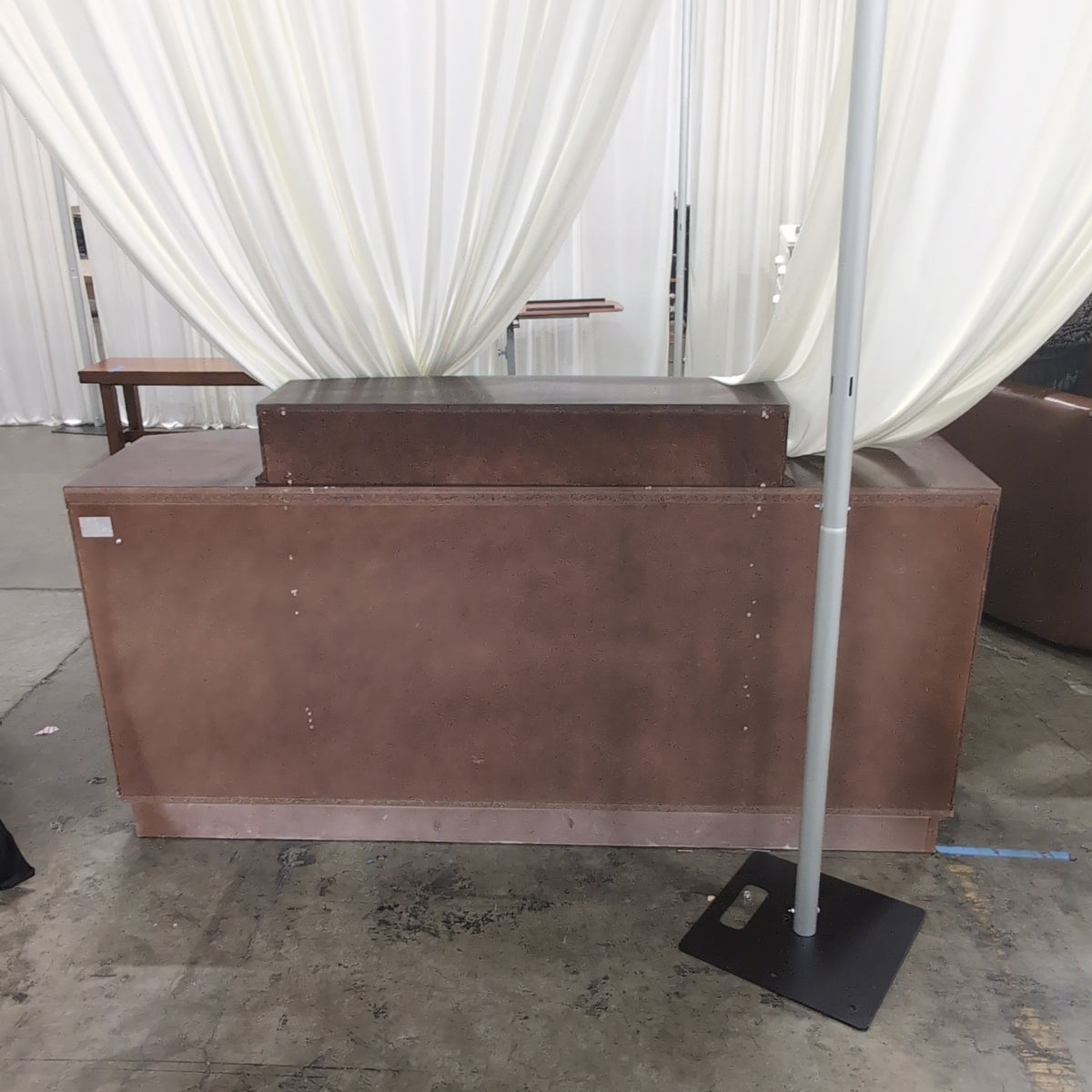 Dark Brown Curved Front Seven-Drawer Dresser