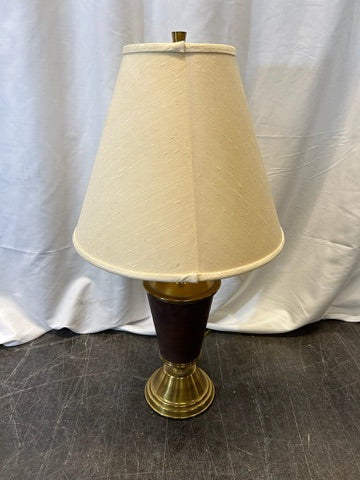 Brass Table Lamp with White Shade