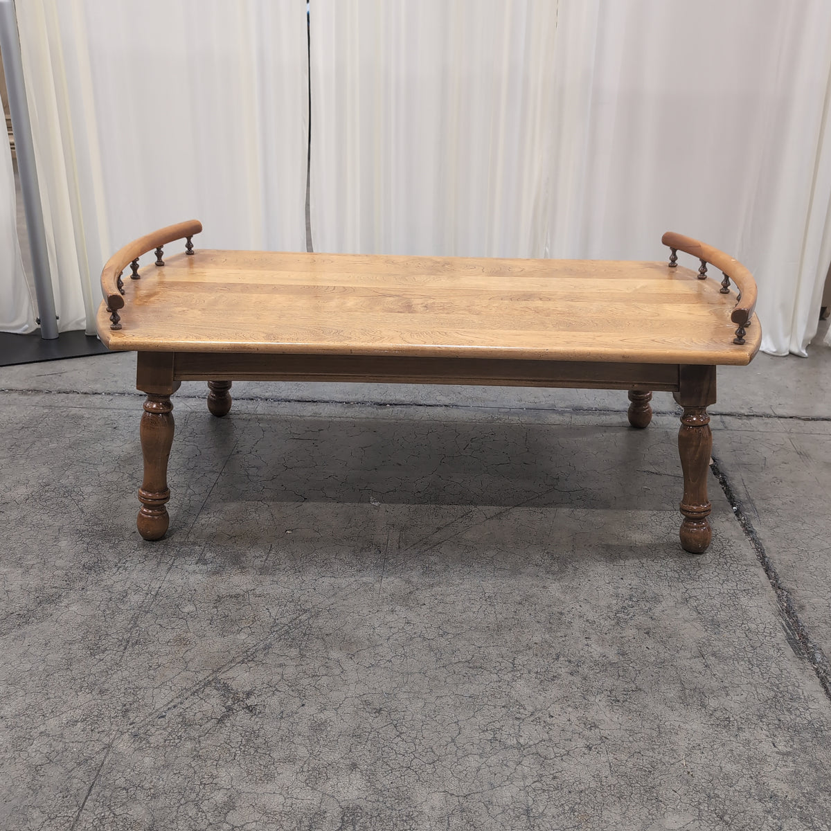 Natural Wood Coffee Table with Raised Edges