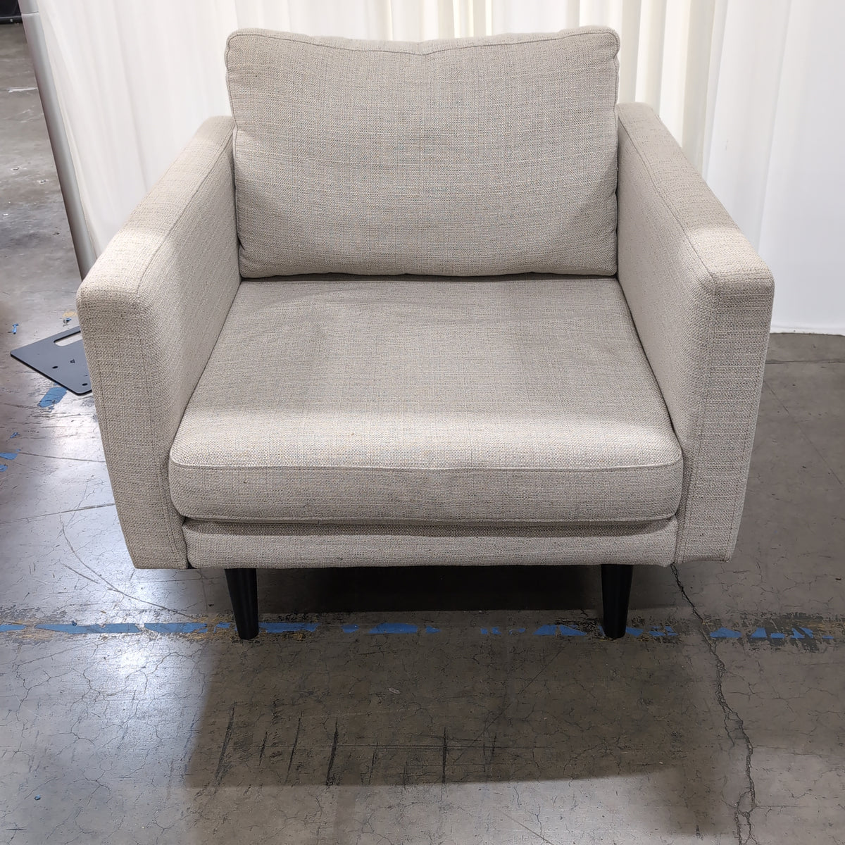 Neutral Textured Fabric Accent Chair