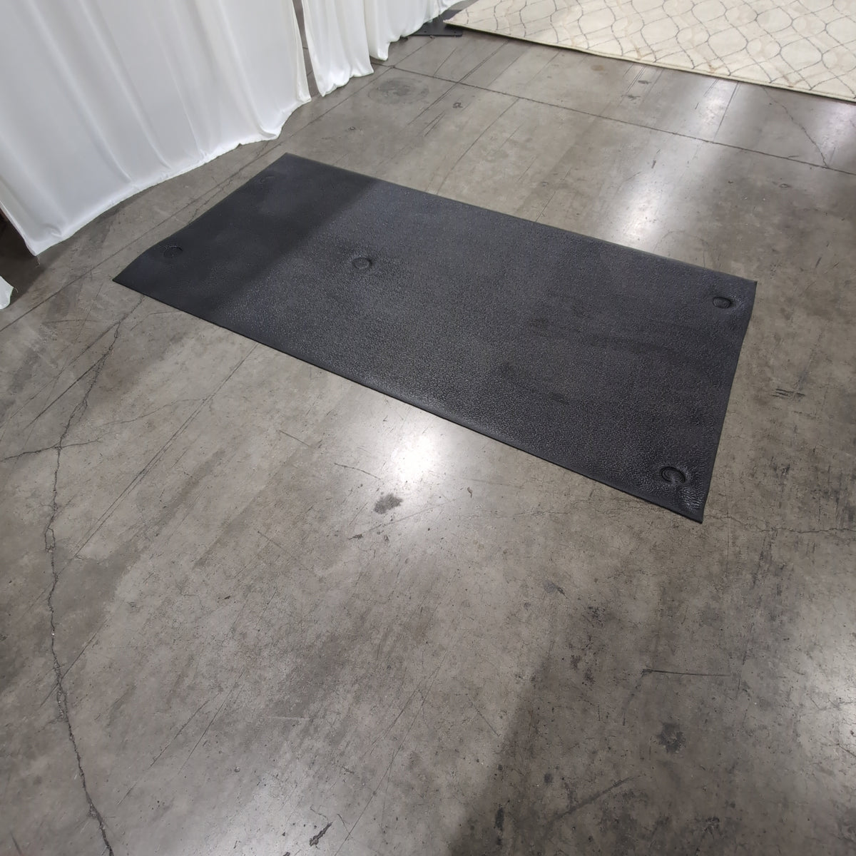 Textured Black Rectangular Floor Mat