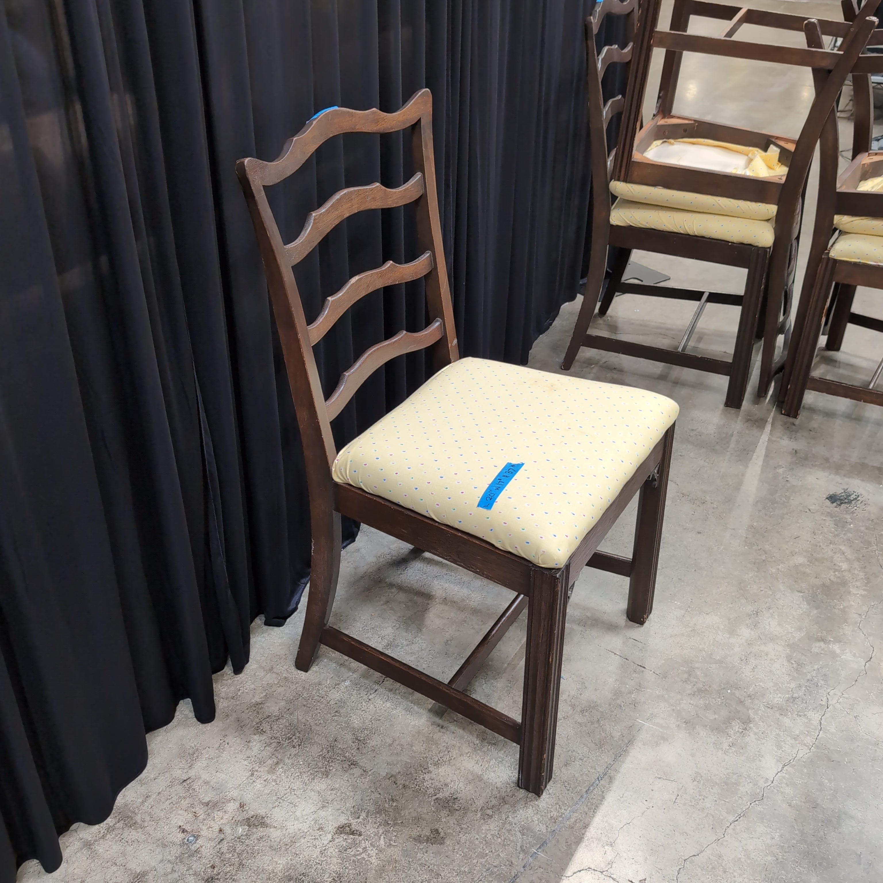 Dark Wood Ladder Back Dining Chair