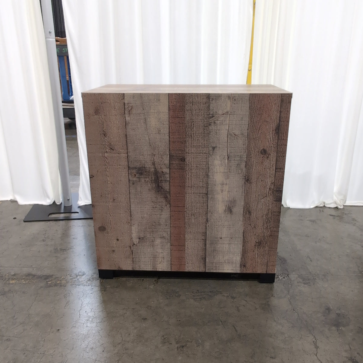 Braxton Studios Rustic Wood Look Two-Door TV Stand with Metal Accents
