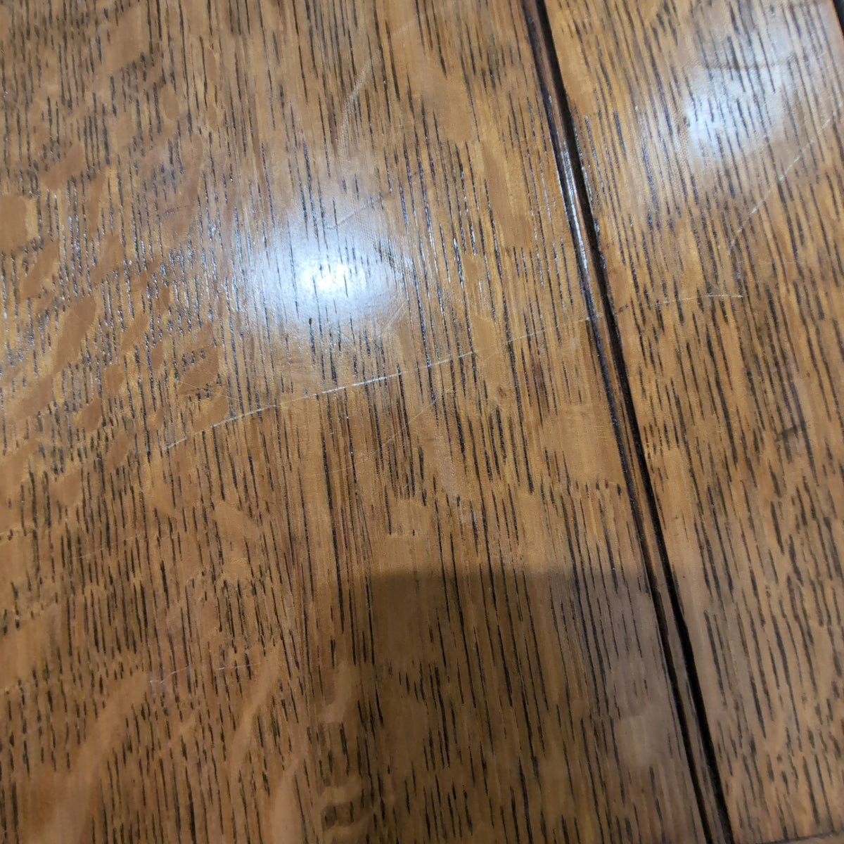 Golden Oak Square End Table with Turned Legs