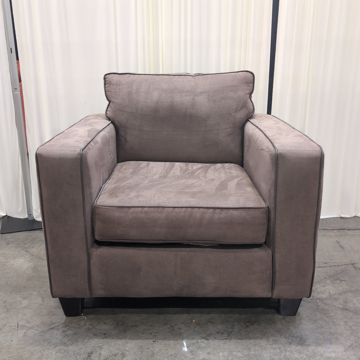 Grey Microfiber Contemporary Armchair