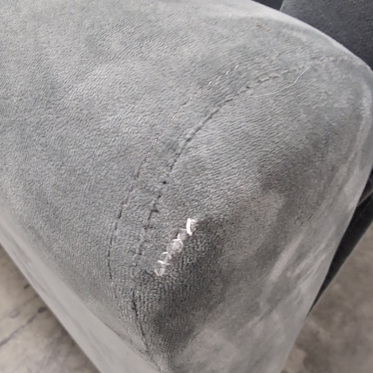 Grey Fabric Rolled Arm Couch