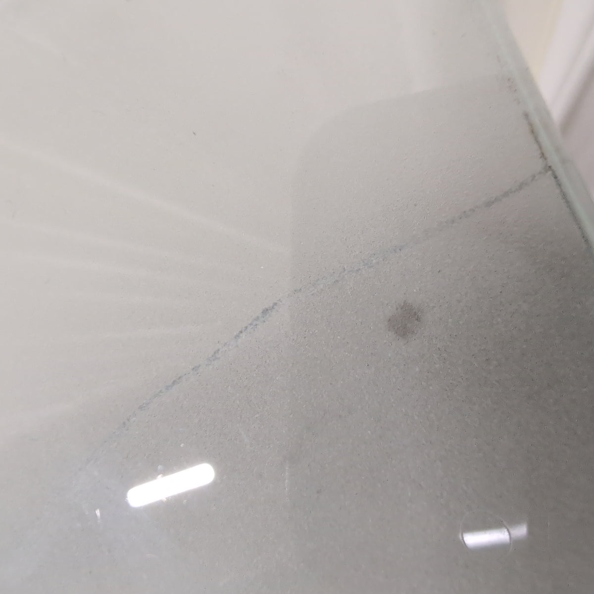 Rectangular Frosted Glass Dining Table with Metal Legs