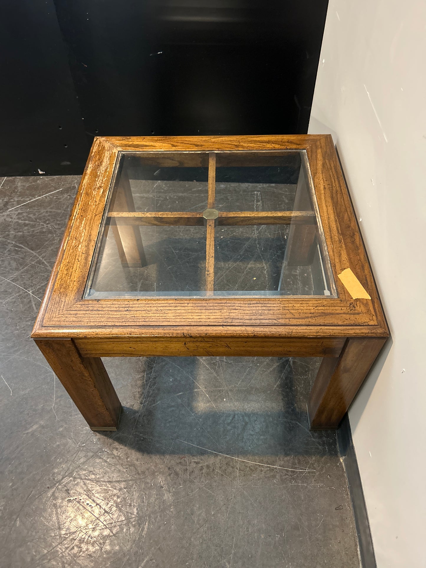 Beveled Glass Top Accent Table