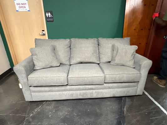 La-Z-Boy Sofa: Neutral-toned Fabric, Three-Cushion Design