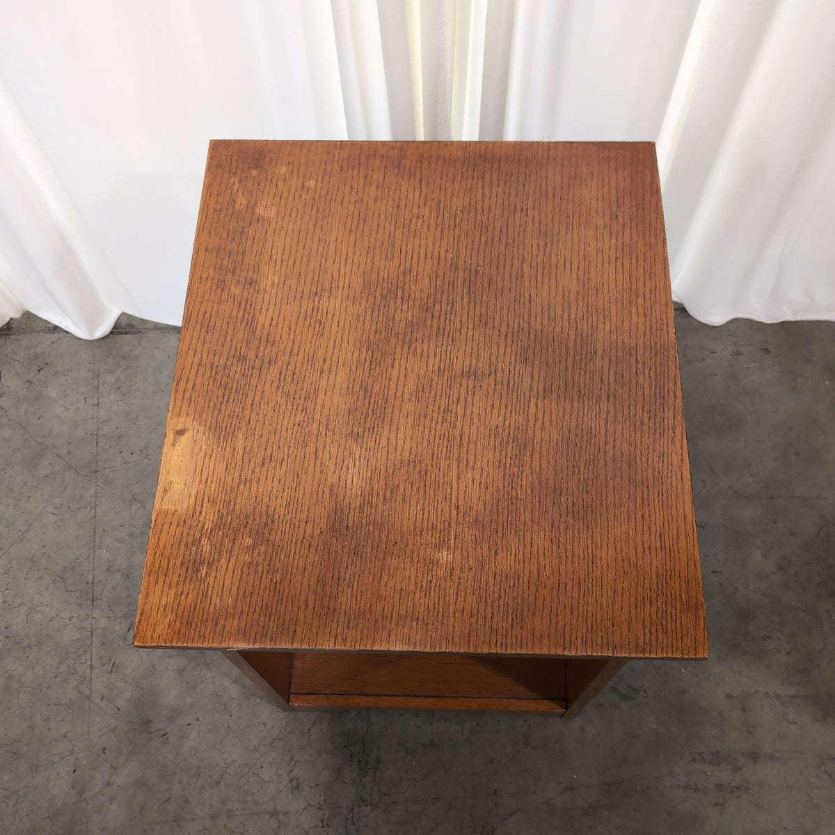 Warm Brown Wood One-Drawer Nightstand