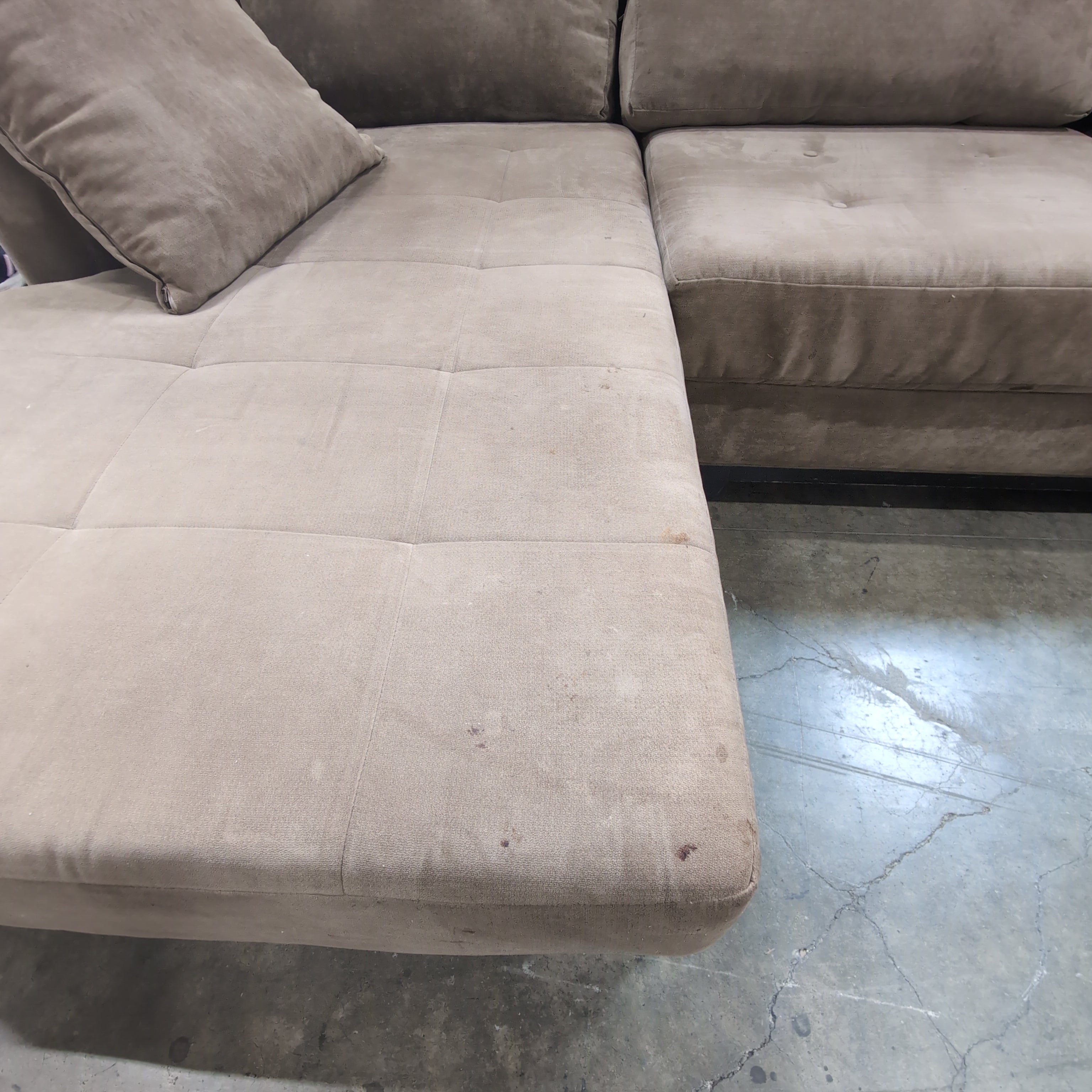 Brown Upholstered Sectional Couch
