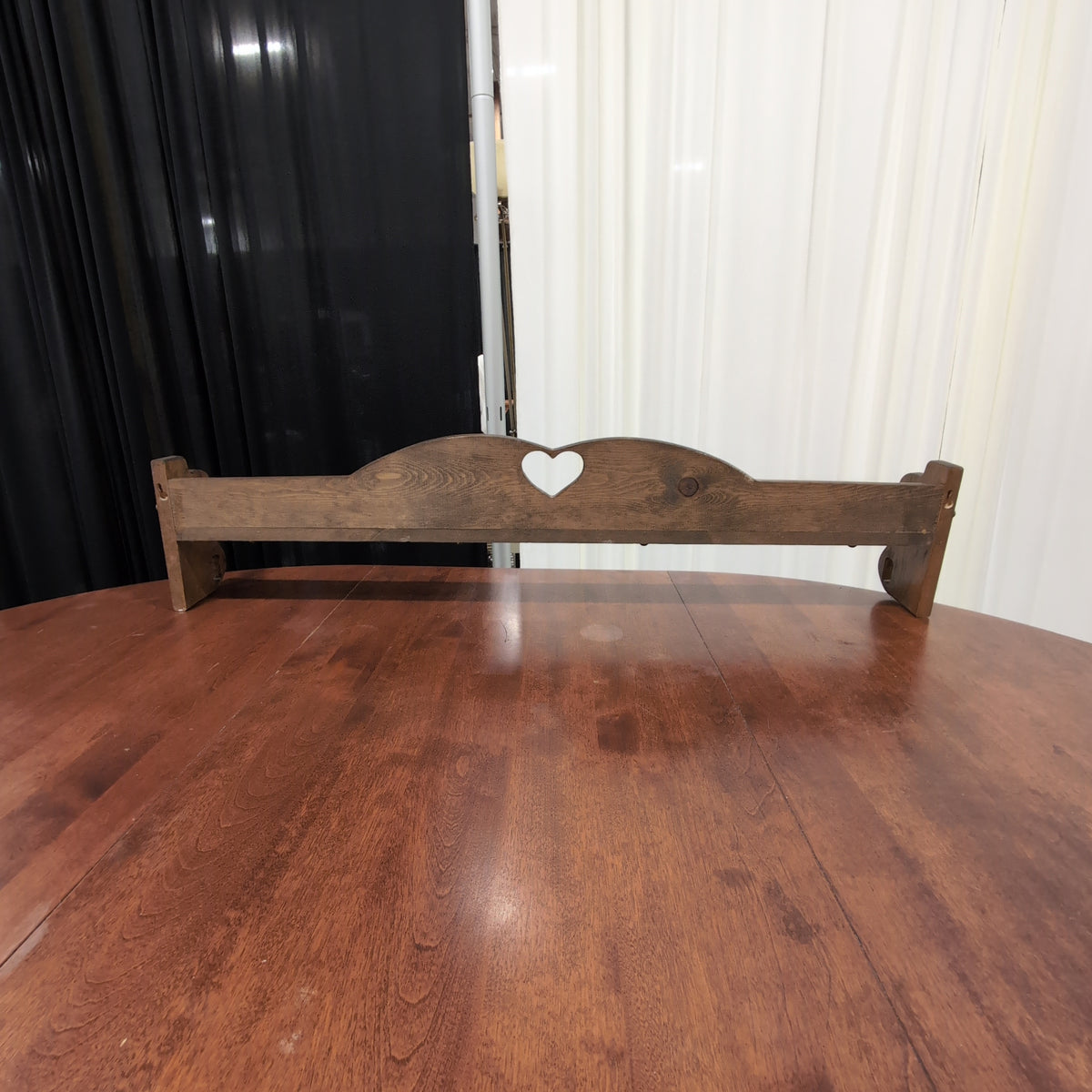 Natural Light Brown Wood Headboard with Heart Cutout