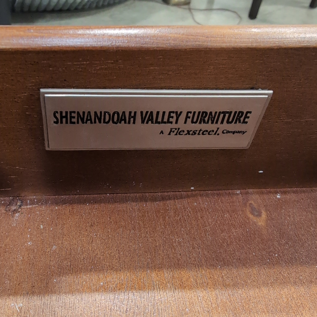 Dark Brown Wood End Table with Storage