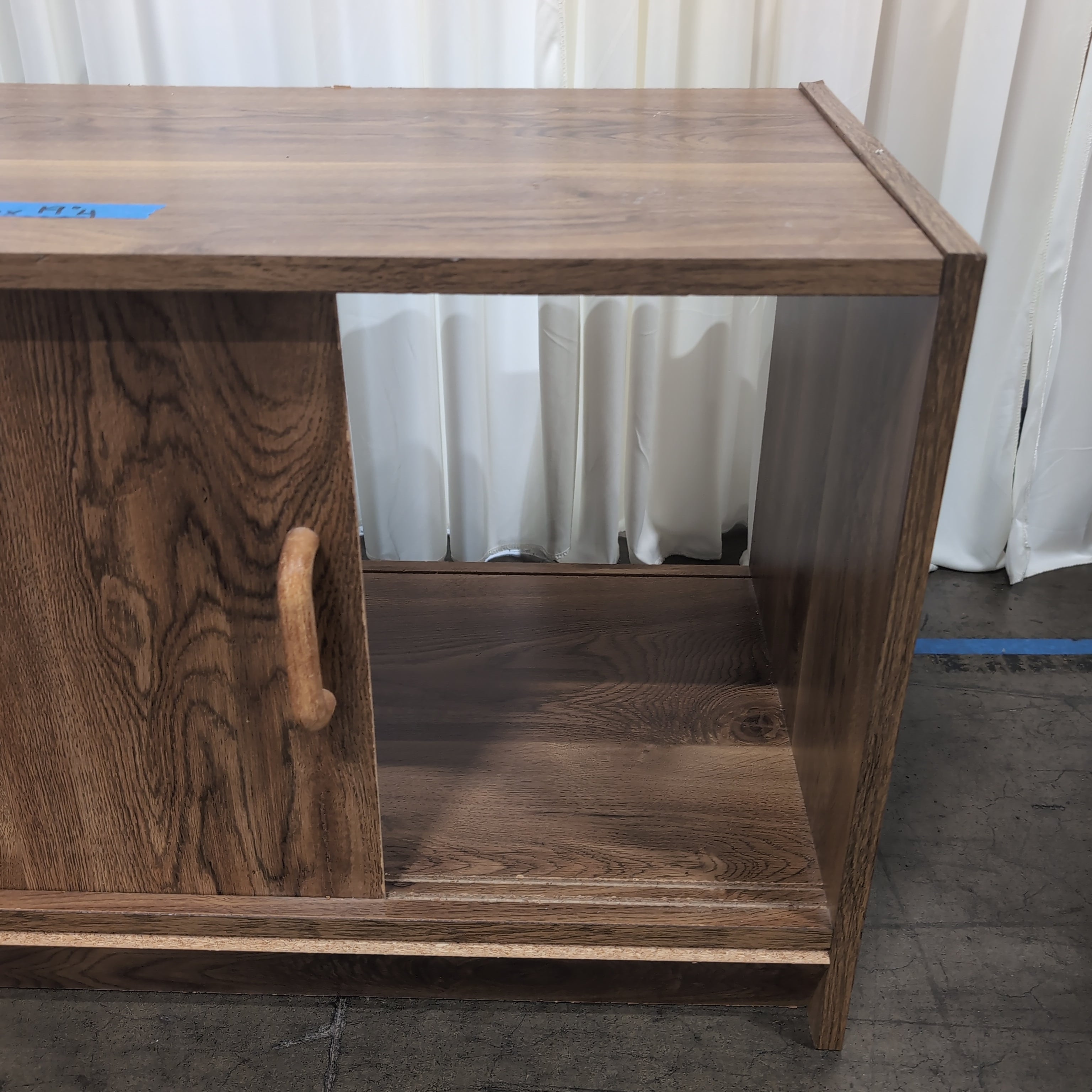 Brown Wood Two-Door TV Stand
