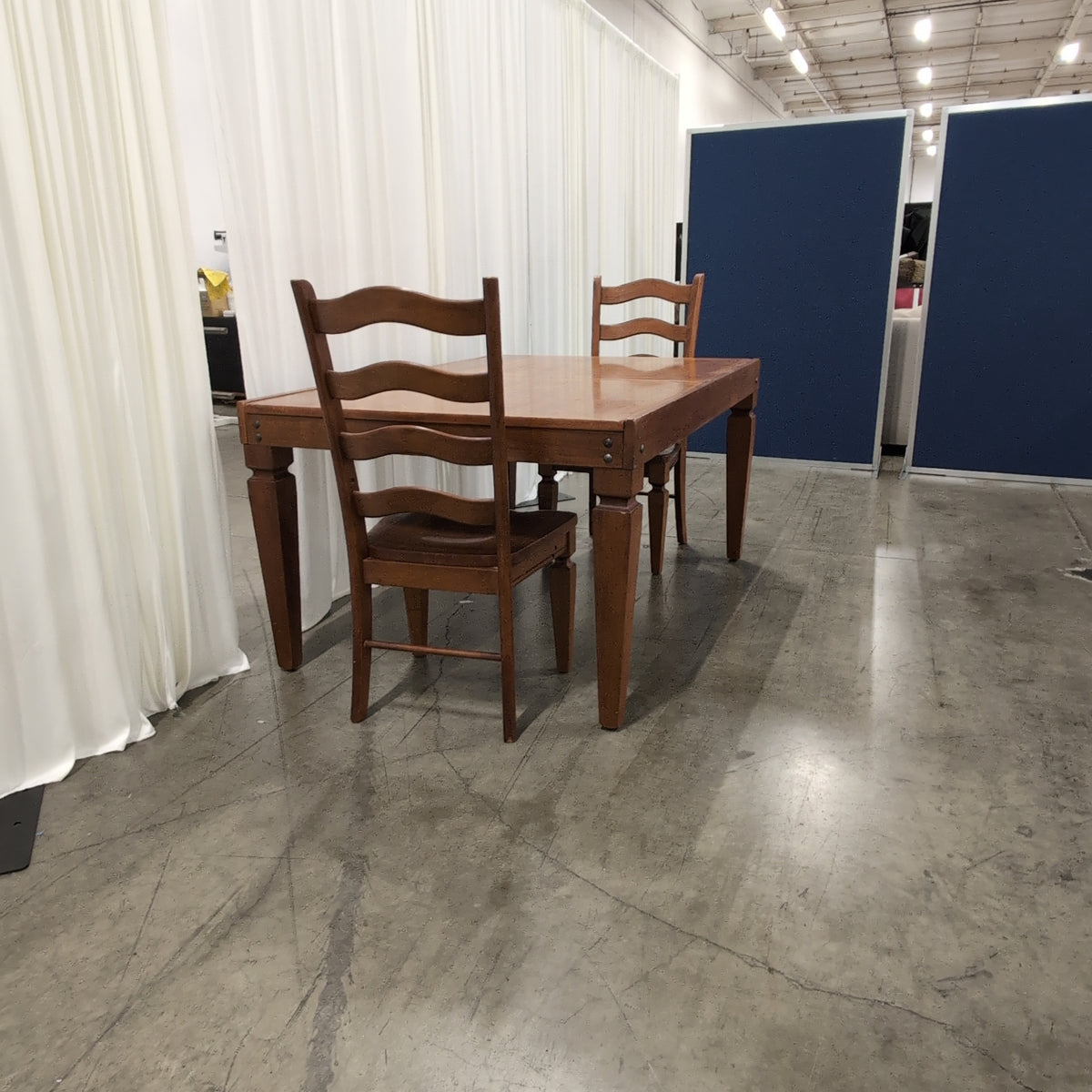 Warm Cherry Finish Wood Dining Table with Extension Leaf