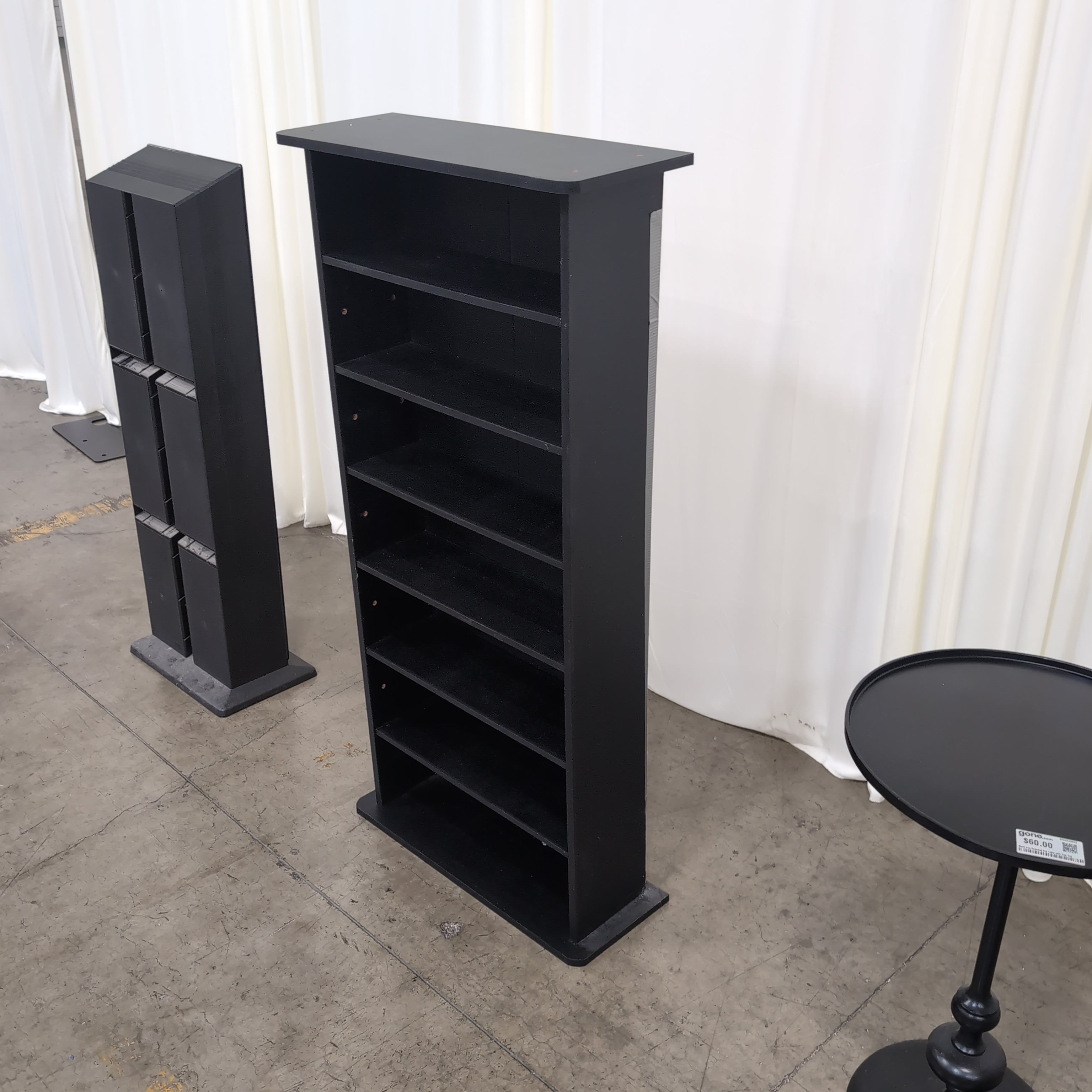 Black Eight-Shelf Bookcase