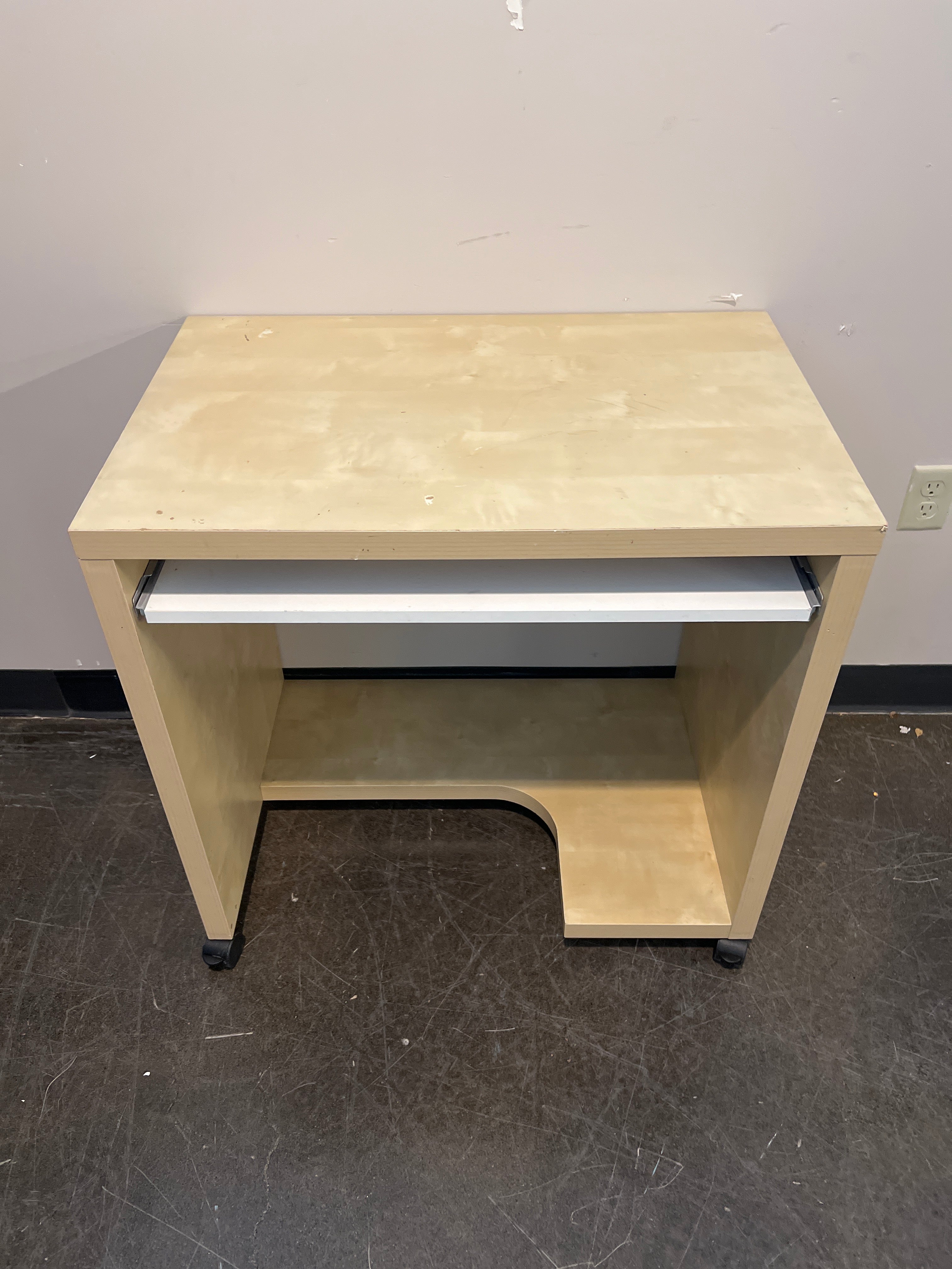 Compact Light Wood Computer Desk