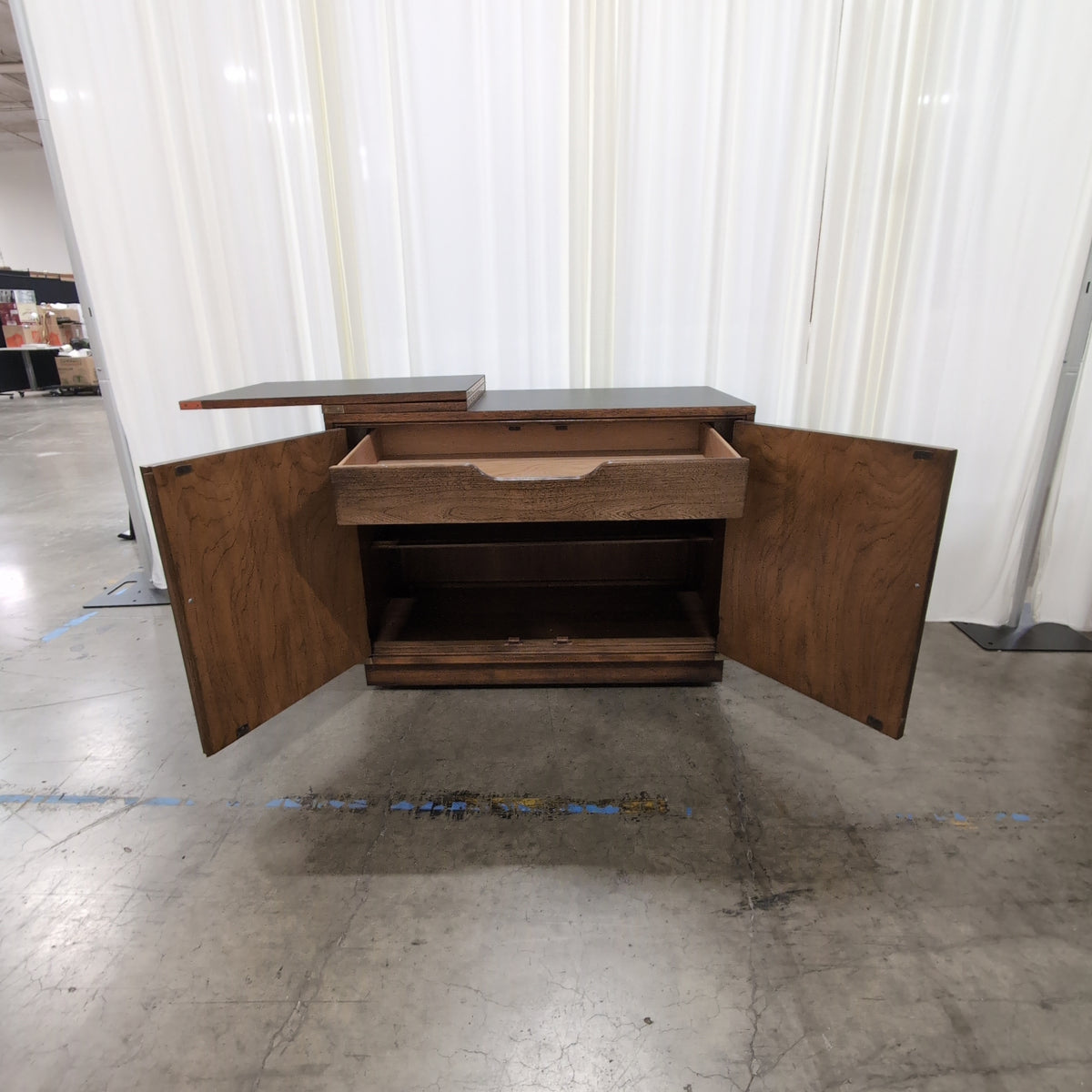 Traditional Dark Wood Storage Chest with Brass Accents