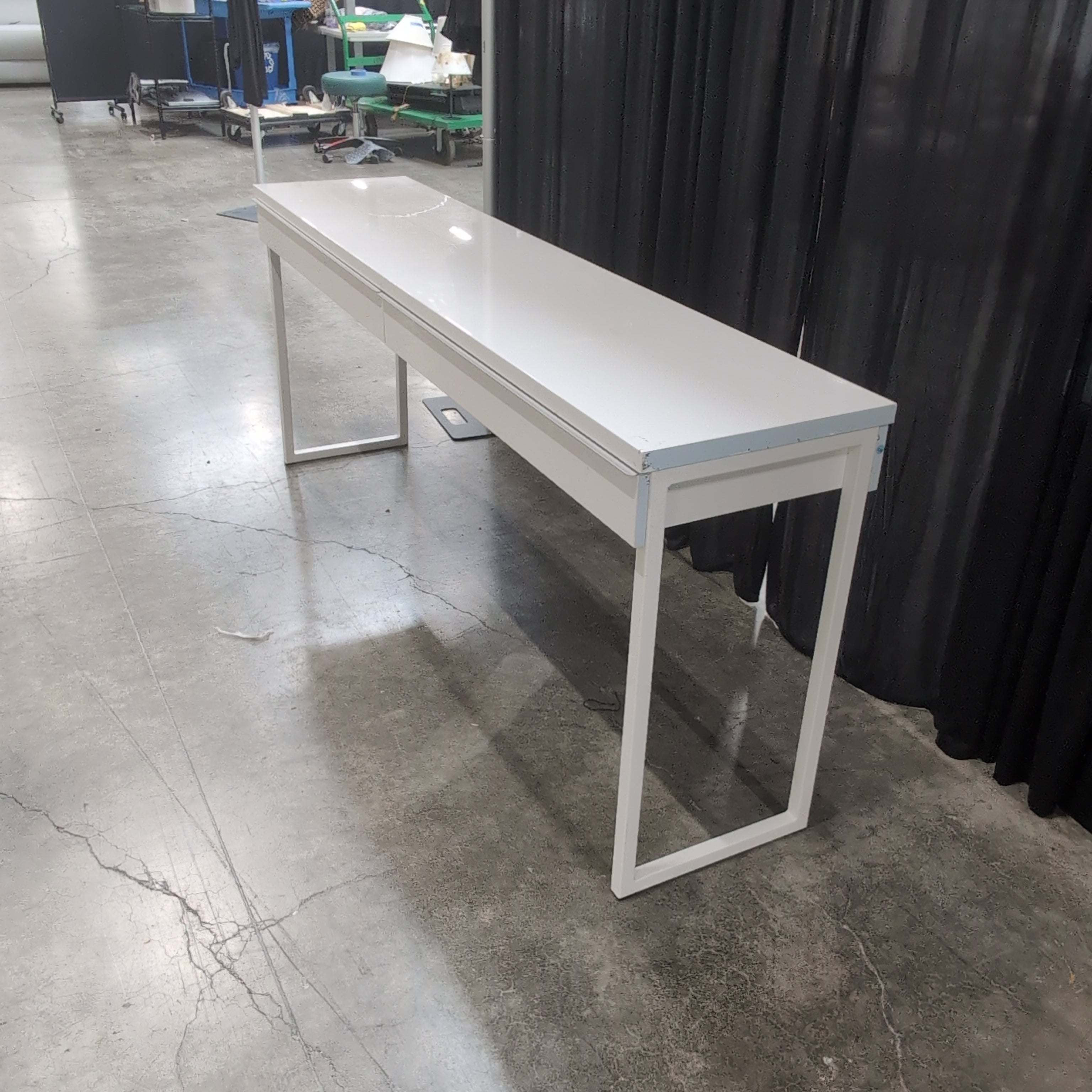 Off-White Minimalist Console Table with Two Drawers